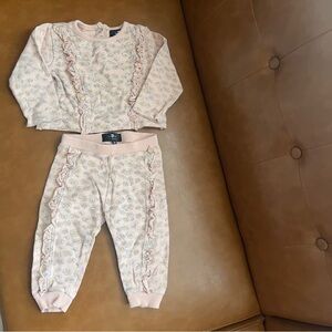 7 For All Mankind Baby Toddler Girl Floral 2 Piece Jogger Set 18 months Cotton